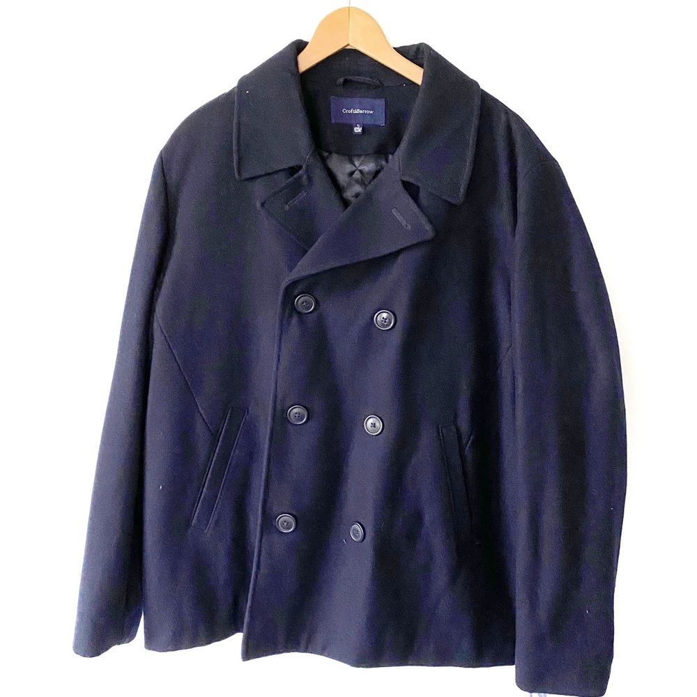 Navy Croft & Barrow Men's Wool Peacoat